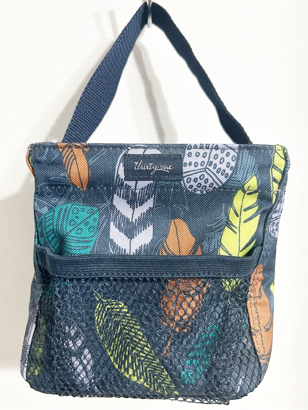 Thirty One Falling Feathers PopUp Storage Carry All Caddy Small Tote Gift Basket